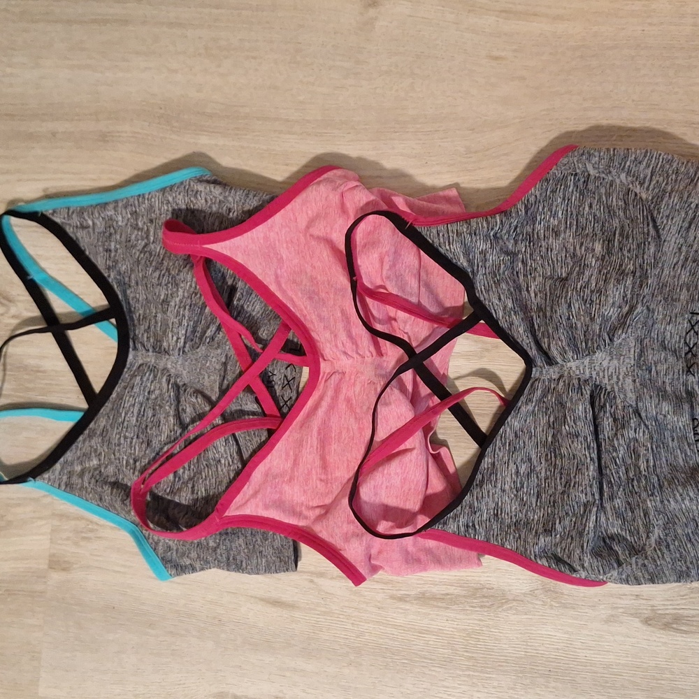 Women's Gray and Blue Sports Bra New